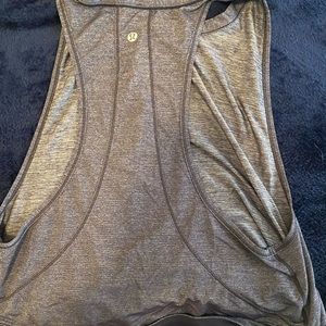 Purple Razorback boxy crop Lululemon tank